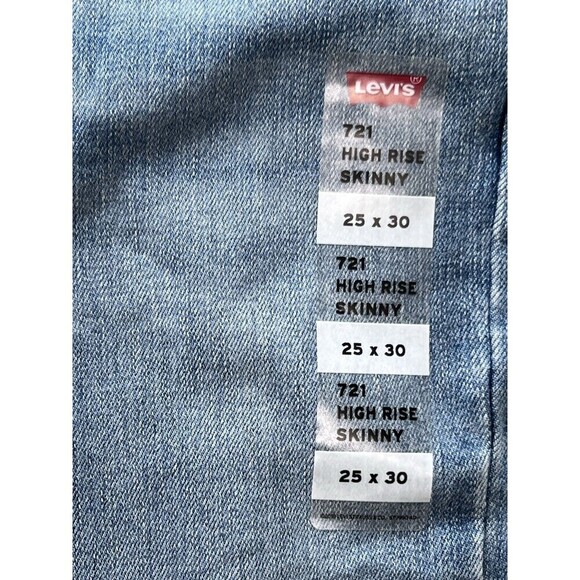 Levi's Women's 721 High Rise Skinny Leg Factory Distressed Stretch Jeans 25 x 30 - Picture 12 of 15